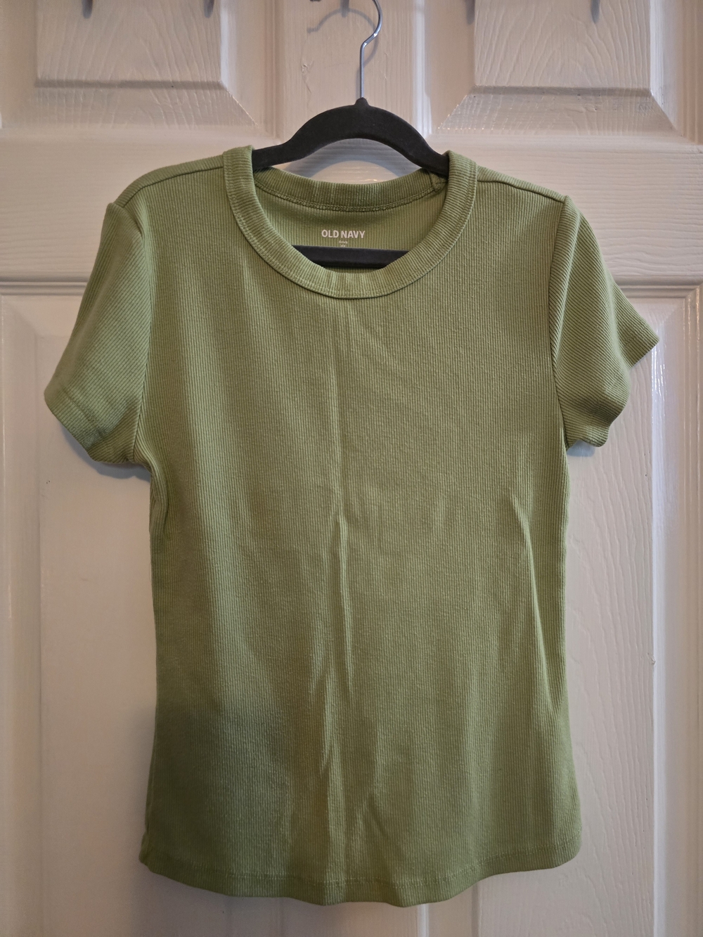 Women's Old Navy Light Olive Green Ribbed Crew Tee
